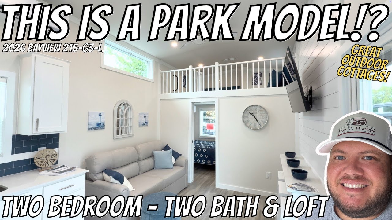 Tiny Home Park Model | 2026 GOC Bayview 215-G3-L | Two Bed / Bath & Loft By Great Outdoor Cottages