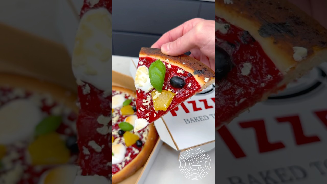 The Sweet Pizza! 🍕 Is it okay to put pineapple on a pizza? #amauryguichon #chocolate #pizza