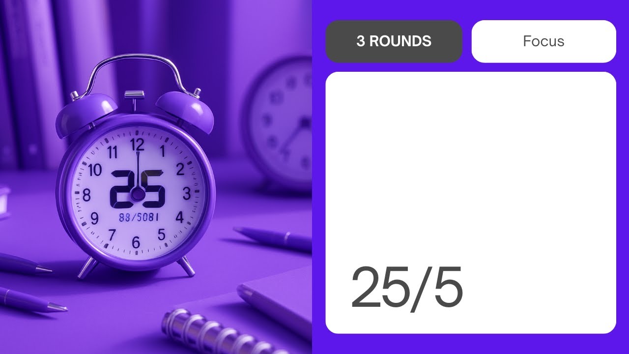Pomodoro 25/5 | Study & Focus Timer