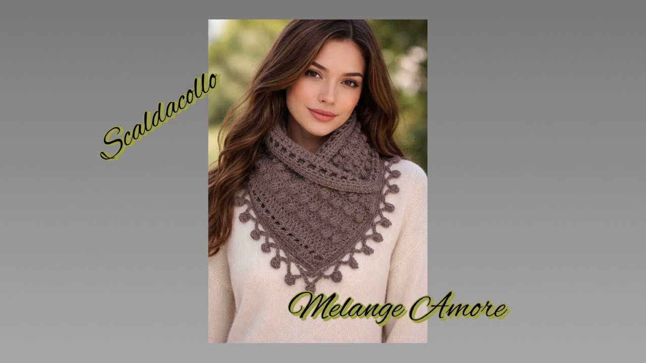 🦋Scaldacollo Melange “Amore” all’Uncinetto | Eleganza e Calore Handmade 