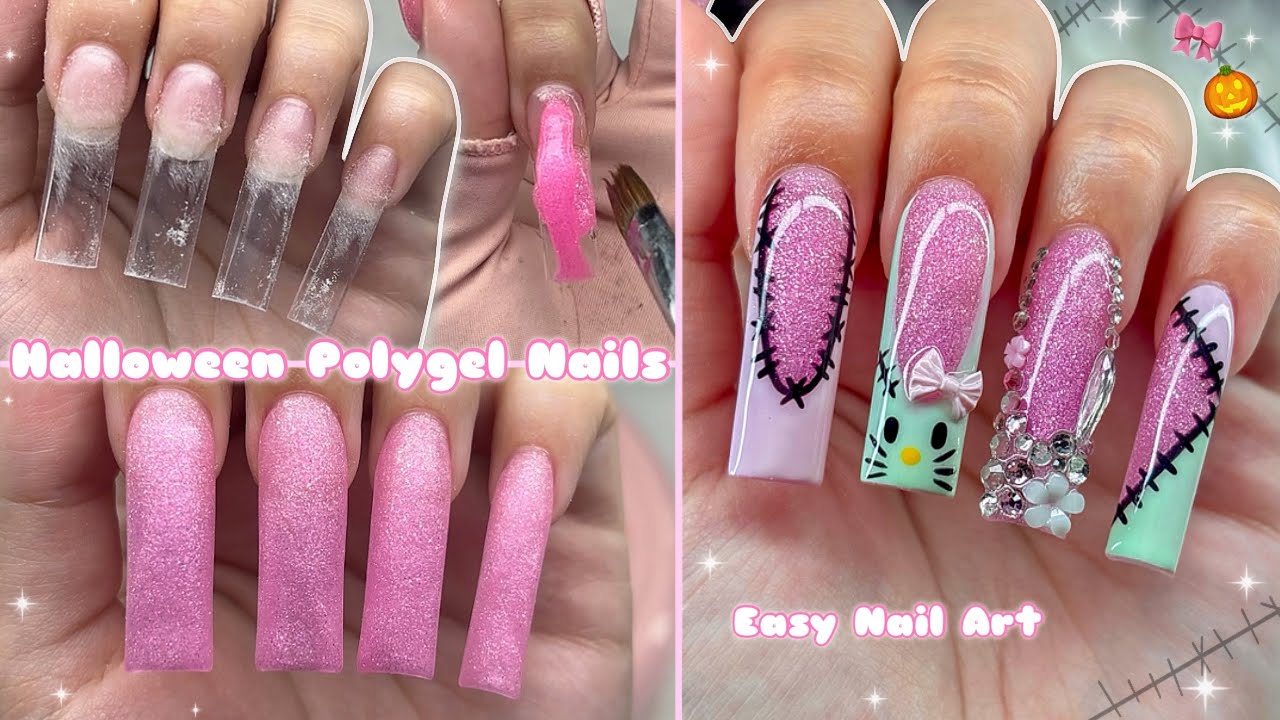 KAWAII-ПОЛИГЕЛЕВЫЕ НОГТИ НА ХЭЛЛОУИН🎀 ПРОСТОЙ НОГТЕЙ-АРТ НА ХЭЛЛОУИН И НАНЕСЕНИЕ ПОЛИГЕЛЯ | Уроки...