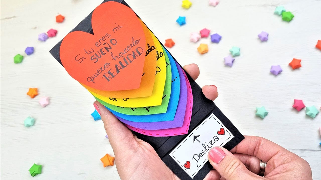 💞 Tarjeta de corazones en cascada deslizables para San Valentín ¡Fácil!