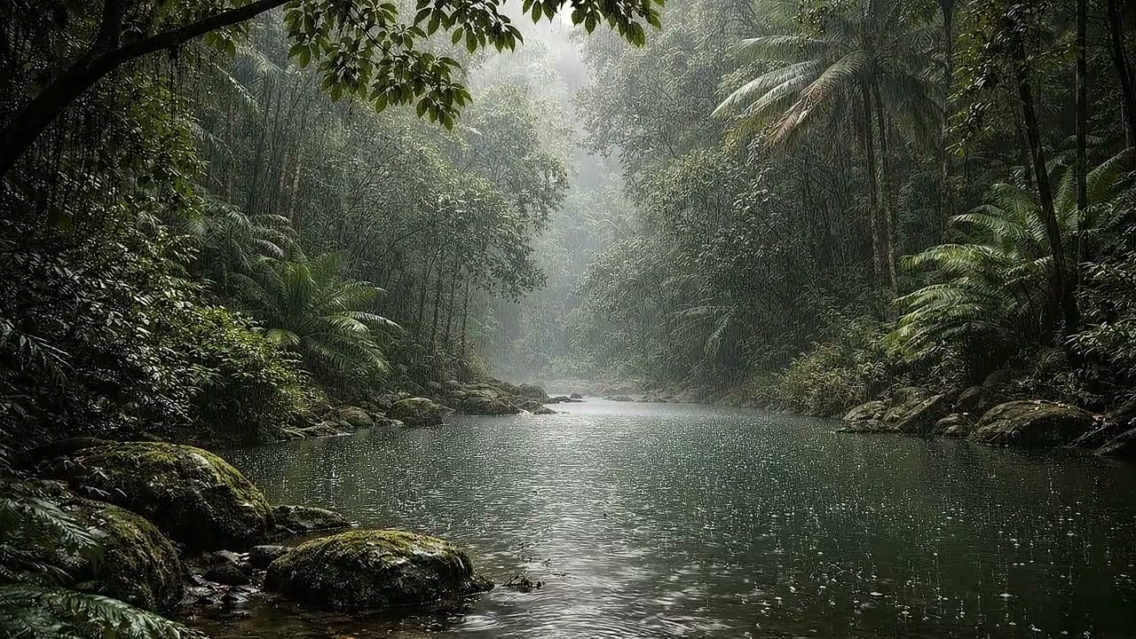 Ultra Realistic Rainforest Lake Drizzle 🌧️ | Relaxing Nature ASMR for Deep Sleep