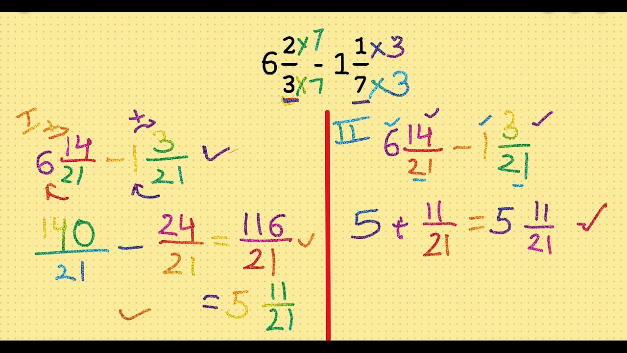 Fractions : Adding And Subtracting Mixed Numbers | Fractions for Kids | Fractions for class 5