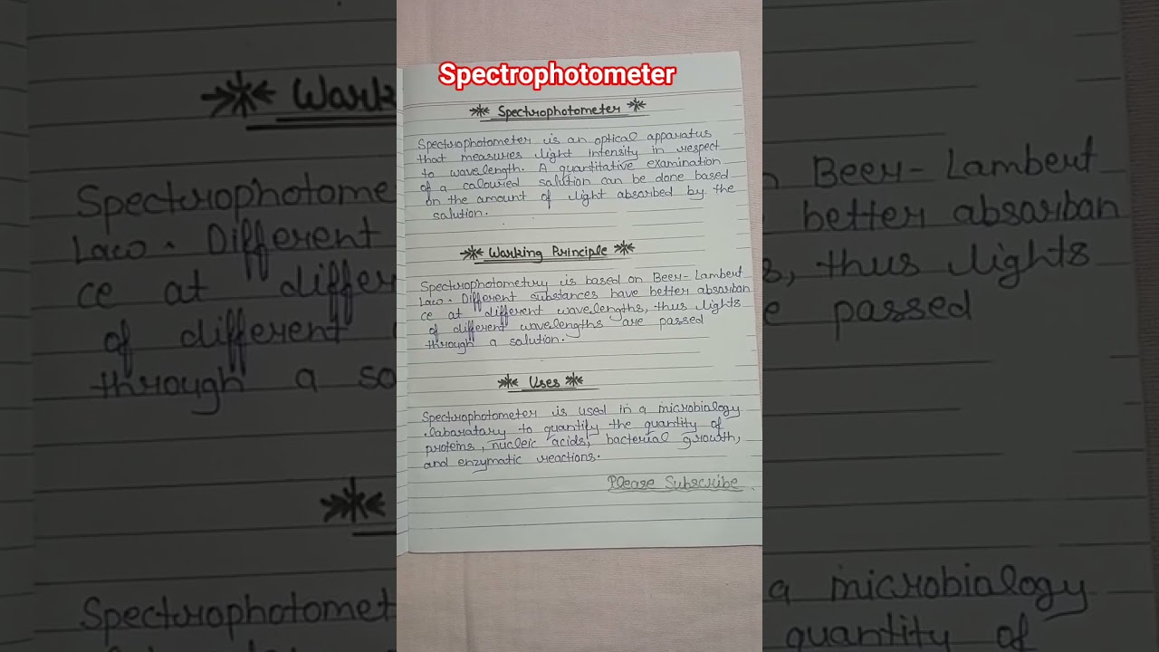 Unit-1 L-9 Spectrophotometer/Working Principles/Uses