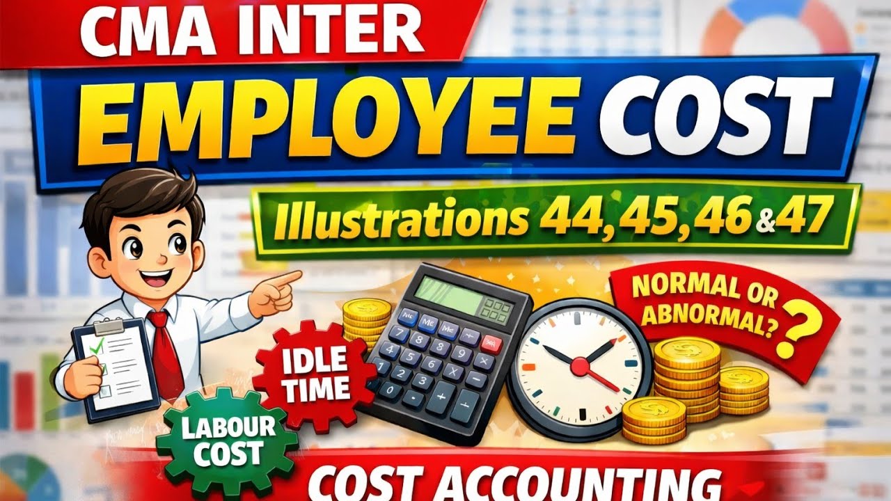 CMA INTER |EMPLOYEE COST| ILLUSTRATION 44,45,46,47|Cost accounting|STUDY MATERIAL Solutions