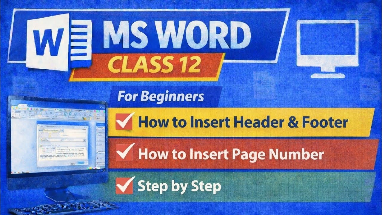 Microsoft Word Tutorial for Beginners | Class 12 in (pashto) How to insert Header footer page number