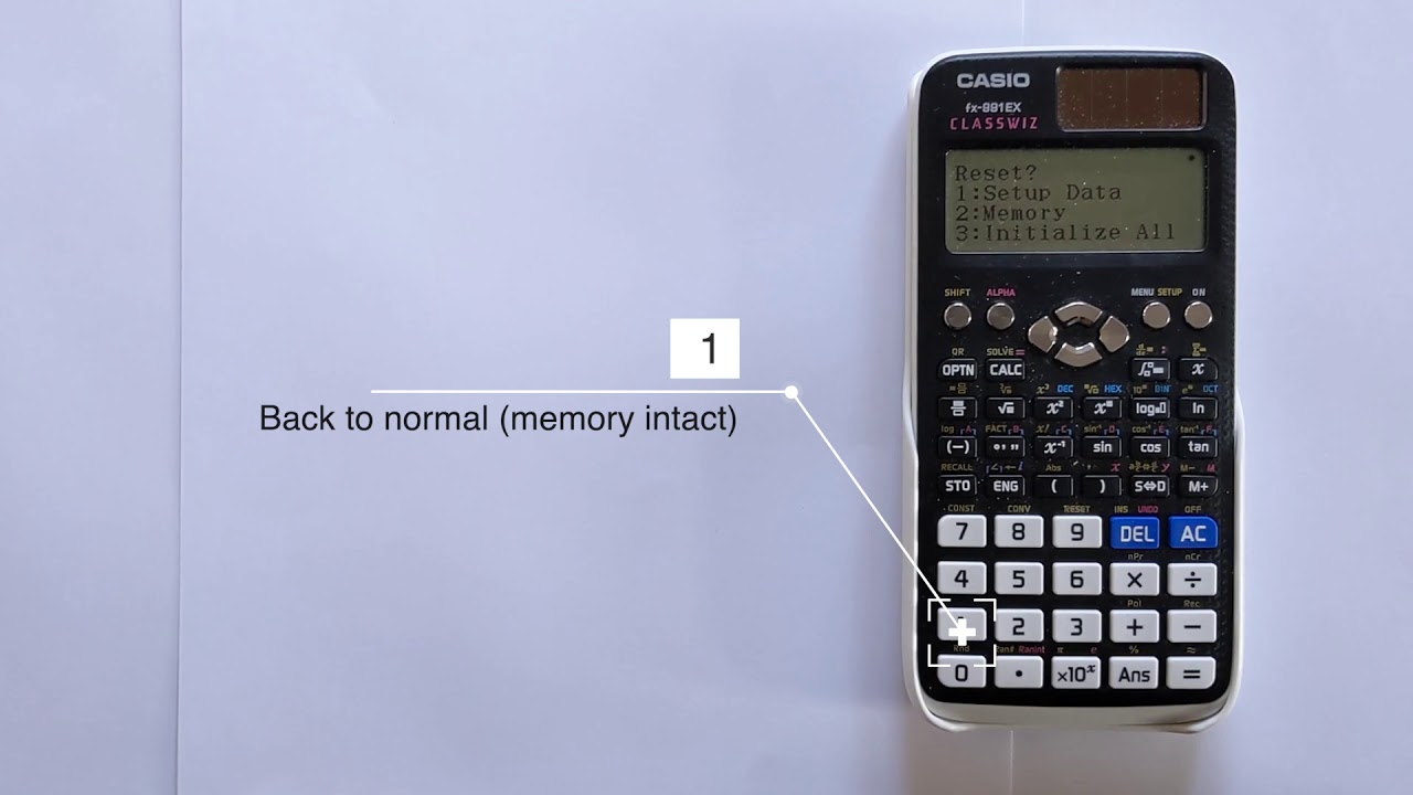 Как сбросить настройки калькулятора Casio FX-991EX или FX-570EX CLASSWIZ
