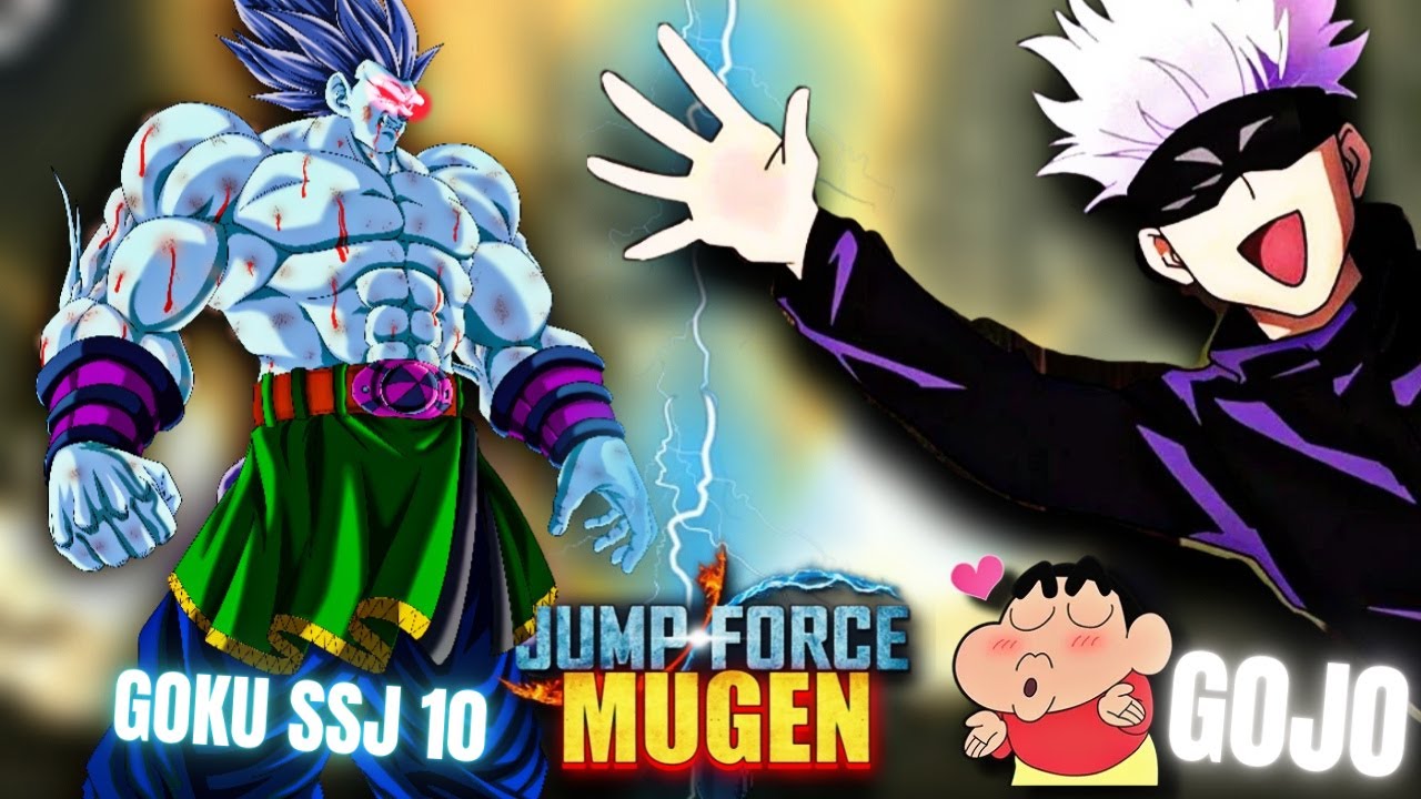 GOKU SSJ10 против GOJO SATORU 🔥 с SHINCHAN и CHOP | JUMP FORCE MUGEN