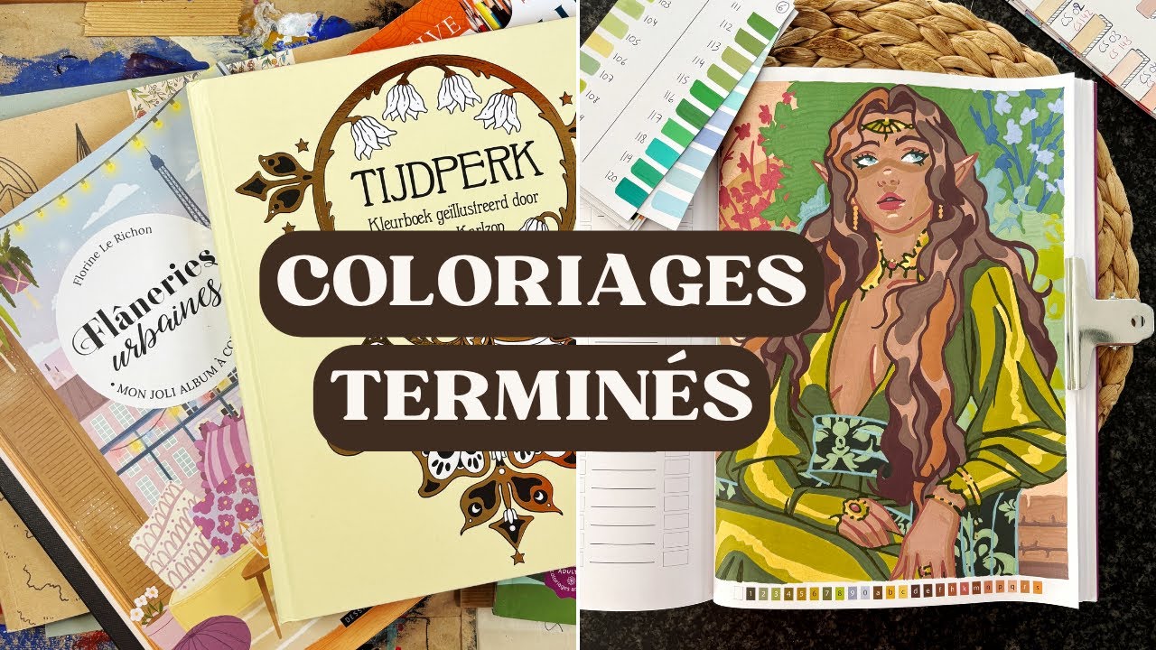 Coloring pages completed in October 2025 and my mystery coloring debut