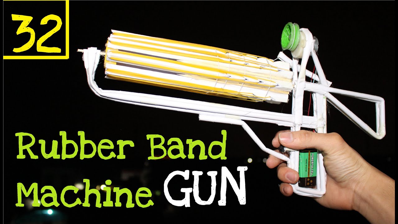 How to make a Paper Gun that shoots 32 rubber bands | Machine gun
