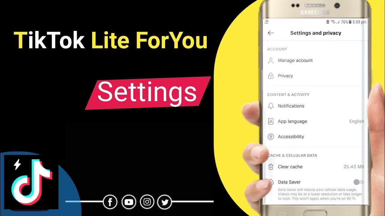 TikTok foryou setting | tiktok lite settings