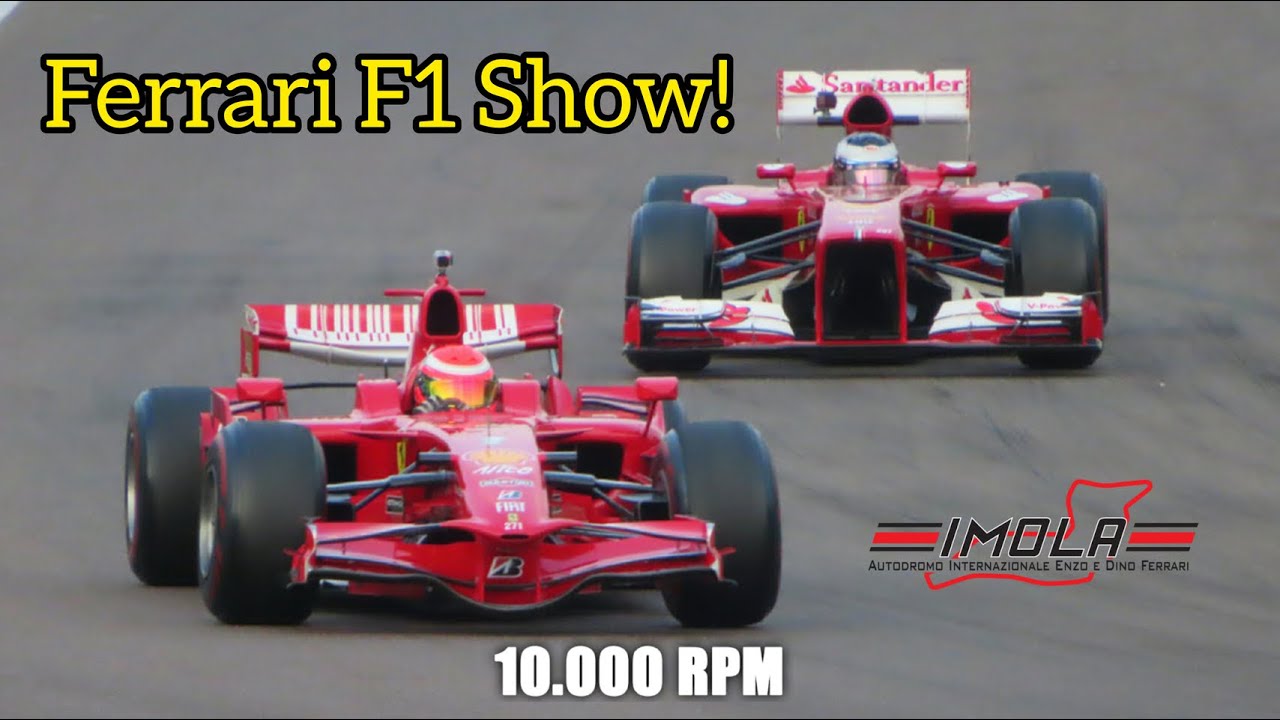 Ferrari F1 Show! | 412 T2, F2002, F2008, F60, SF70H... | Imola Circuit | 10.000 RPM
