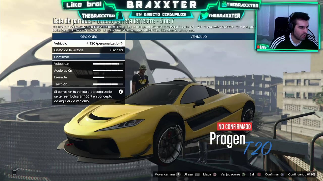 EN DIRECTO! | RETO 5.000 LIKES | GTA V CARRERAS CON SUSCRIPTORES! | BraxXter