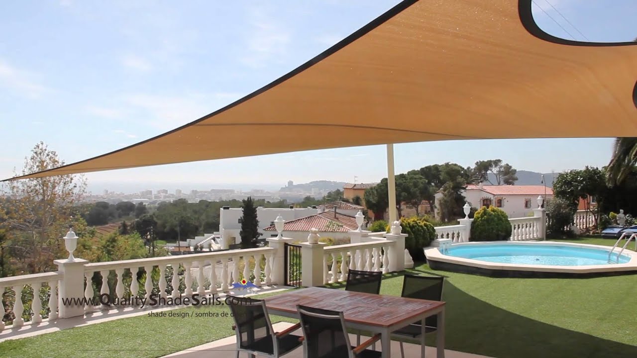 Installation of a Quality Shade Sail by Shade Design, Costa Brava, Catalunya, Spain