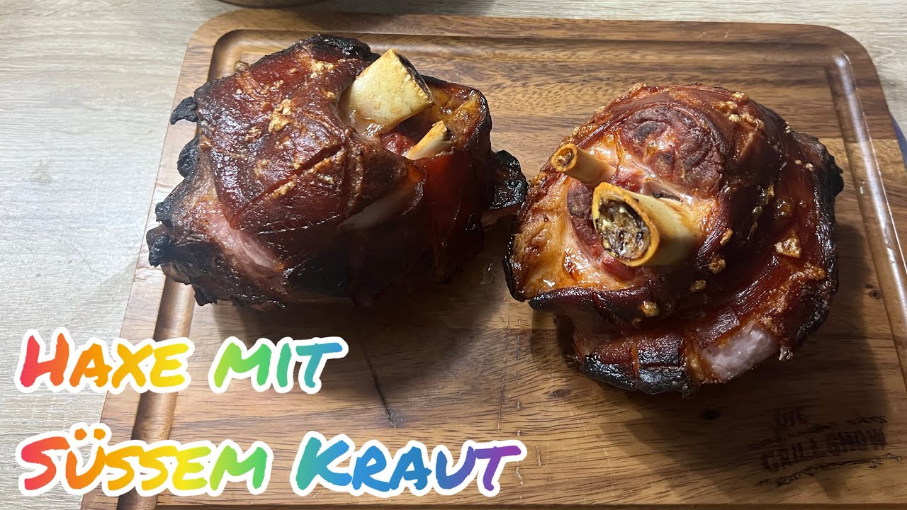 173. Schweinshaxe mit süssem Kraut und Smash Semmelknödel 