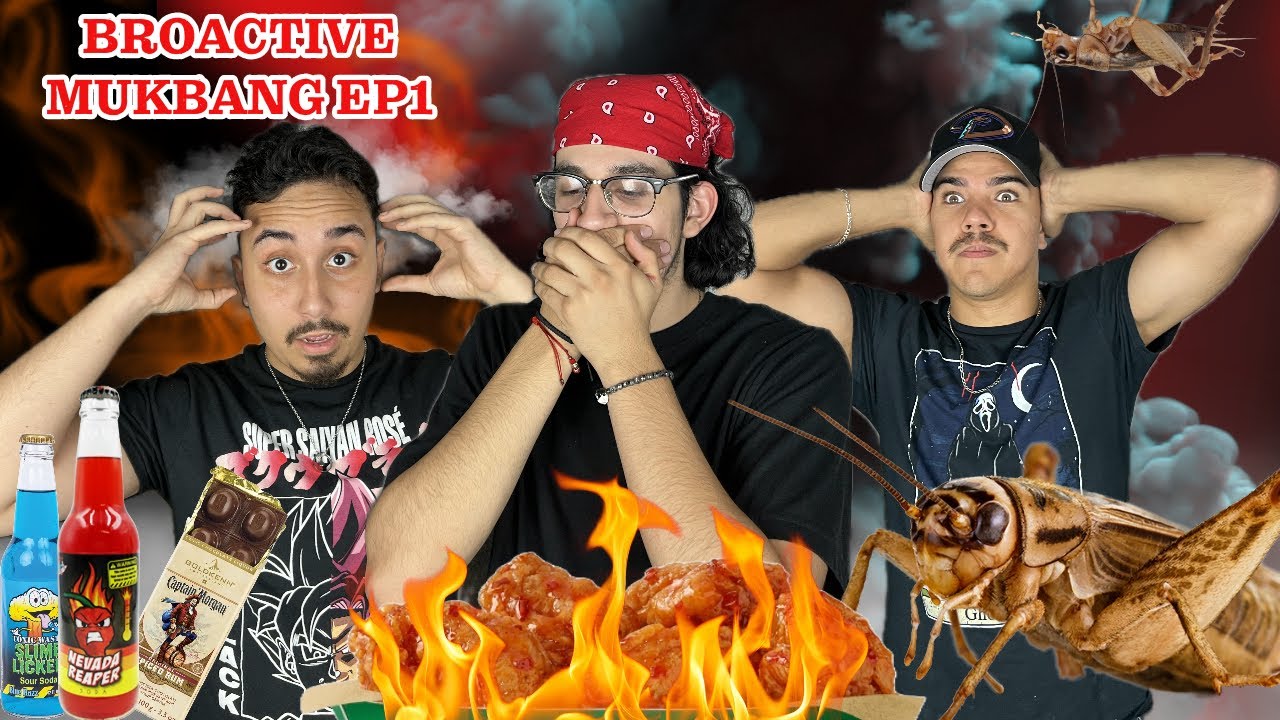WE ATE LIVE CRICKETS & TRIED THE WORLDS SPICIEST WINGS !! | MUKBANG EPISODE 1