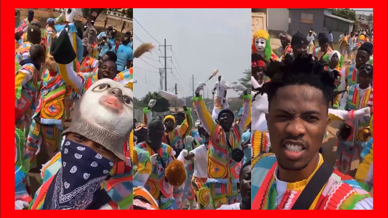 Kwesi Arthur Storms Tema Masquerade Display on Christmas Day🎄