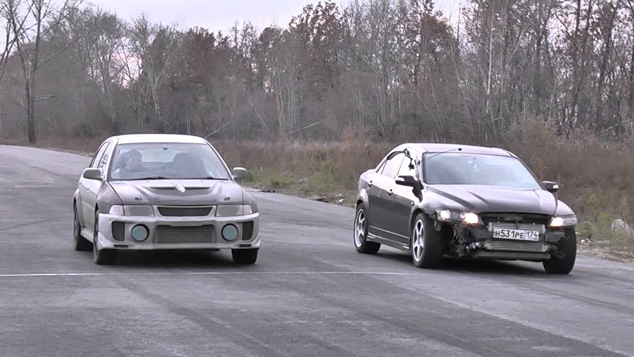 Mazda 6 MPS GTX3076 (11.4s(rollout 0sm) 202.5kmph 402m) vs Evo 5 (300+hp, 13.2s 402m) outside cam
