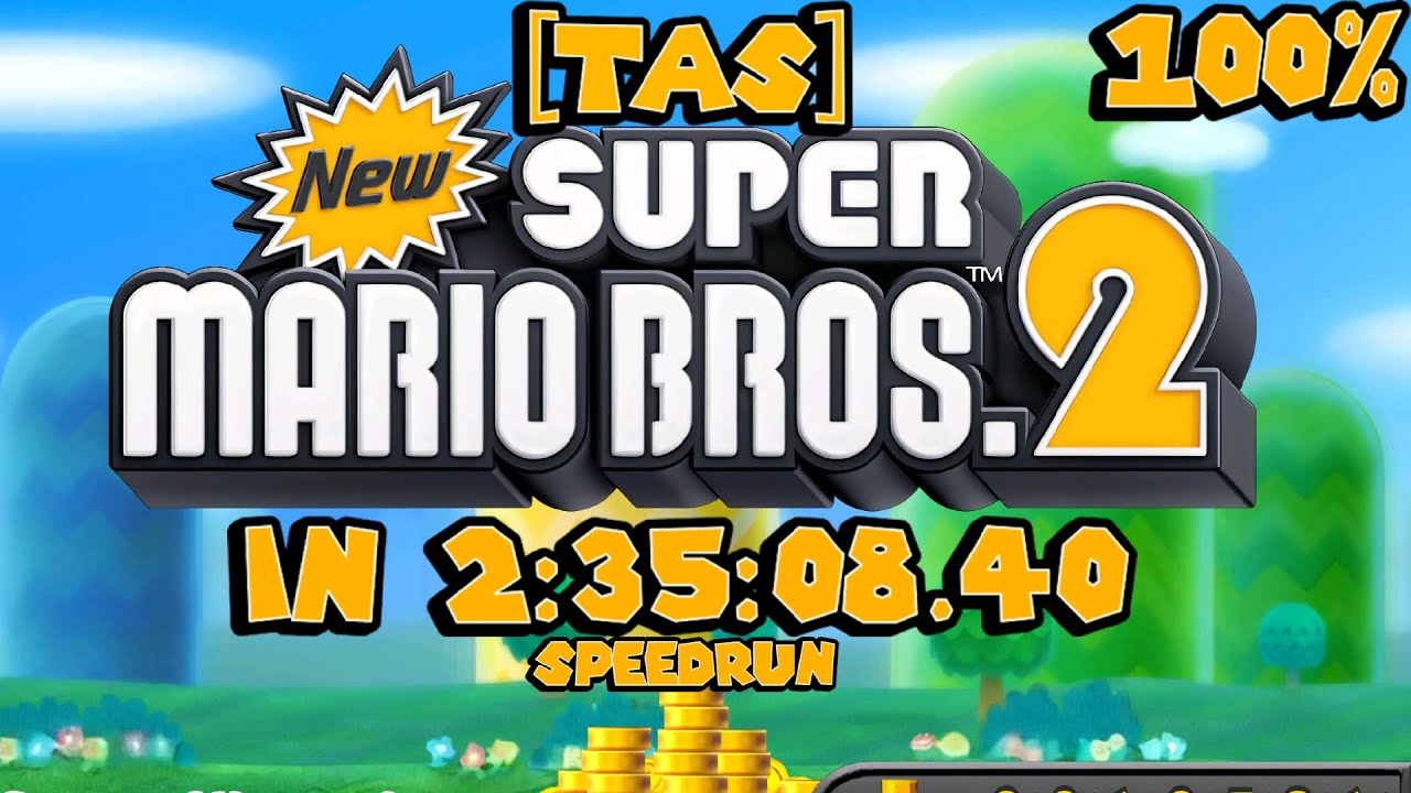 [TAS] 3DS New Super Mario Bros. 2 (100%) in 2:35:08.40 (2:34:13.23 IGT) Speedrun