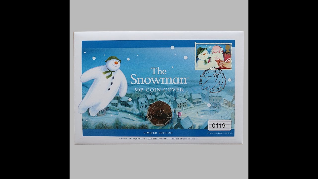 2020 The Snowman 50p Pence Coin Cover - UK First Day Cover by Westminster Collection