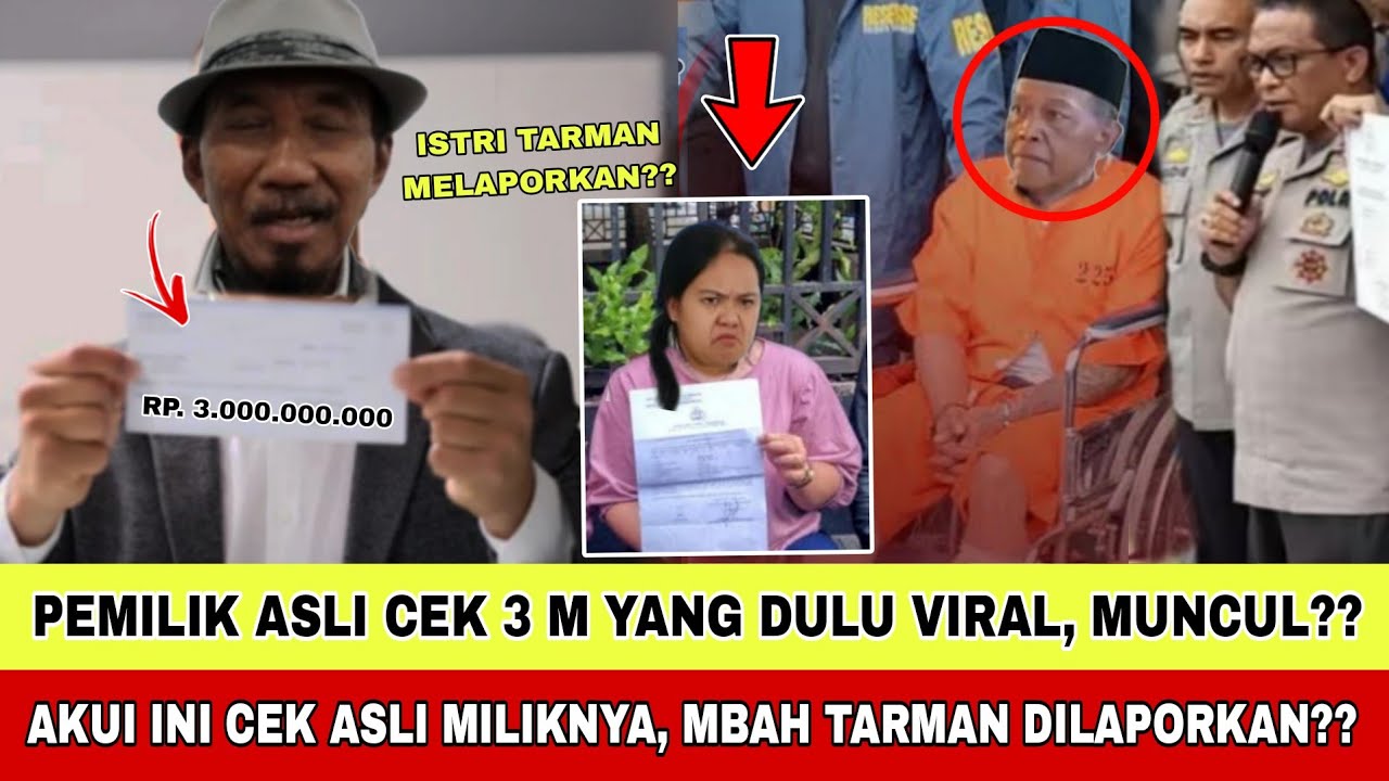 PEMILIK ASLI CEK 3 M MUNCUL?? KURANG DARI 1 JAM MBAH TARMAN DILAPORKAN, SANG ISTRI GUGAT CERAI??