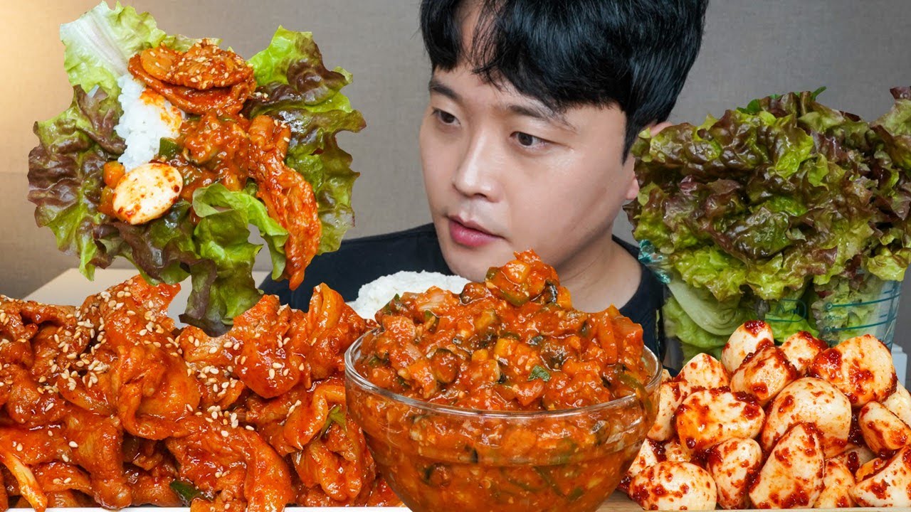 [와차밥] 🔥🔥통마늘김치 제육볶음 우렁강된장 밥도둑 요리 먹방 Garlic Kimchi & Spicy Stir-fried Pork ASMR MUKBANG EATING SHOW