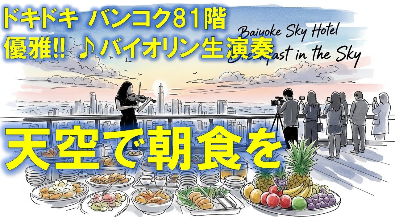 【天空の朝食】バイヨークスカイ 81階！展望テラス 🎻絶景ビュッフェとバイオリン生演奏🍾🍻