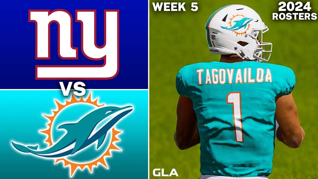 Giants vs. Dolphins Simulation | Week 5 | Madden 24 Rosters PS5