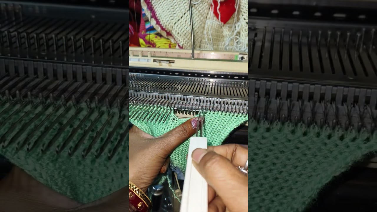 V neck  in knitting machine 🔥 