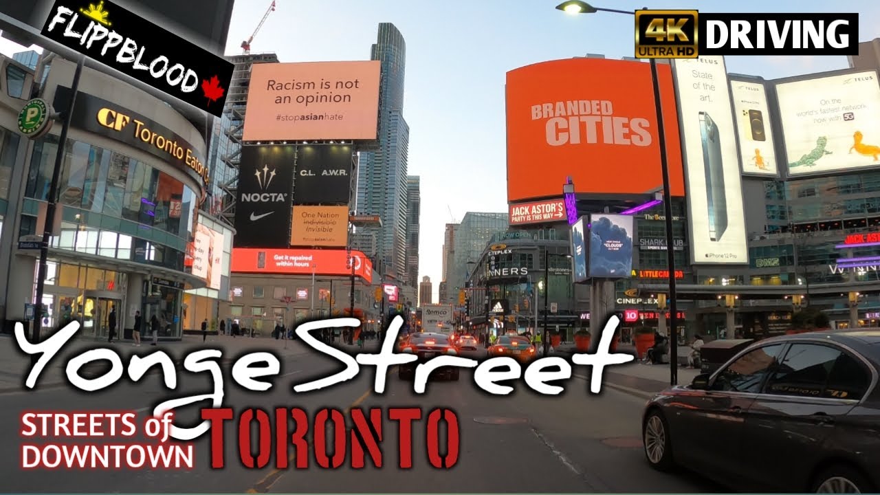 Yonge Street TORONTO (northbound)  |  Sunset Drive 4K Tour  |  DOWNTOWN TORONTO  |  Ontario SHUTDOWN