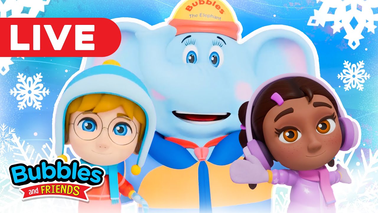 ❄️ Winter Fun with Bubbles and Friends | 24/7 Snowy Day Live Stream ⛄️