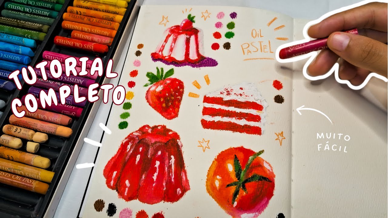 COISAS FÁCEIS DE PINTAR COM GIZ PASTEL OLEOSO | 5 pinturas fáceis que todo mundo consegue fazer