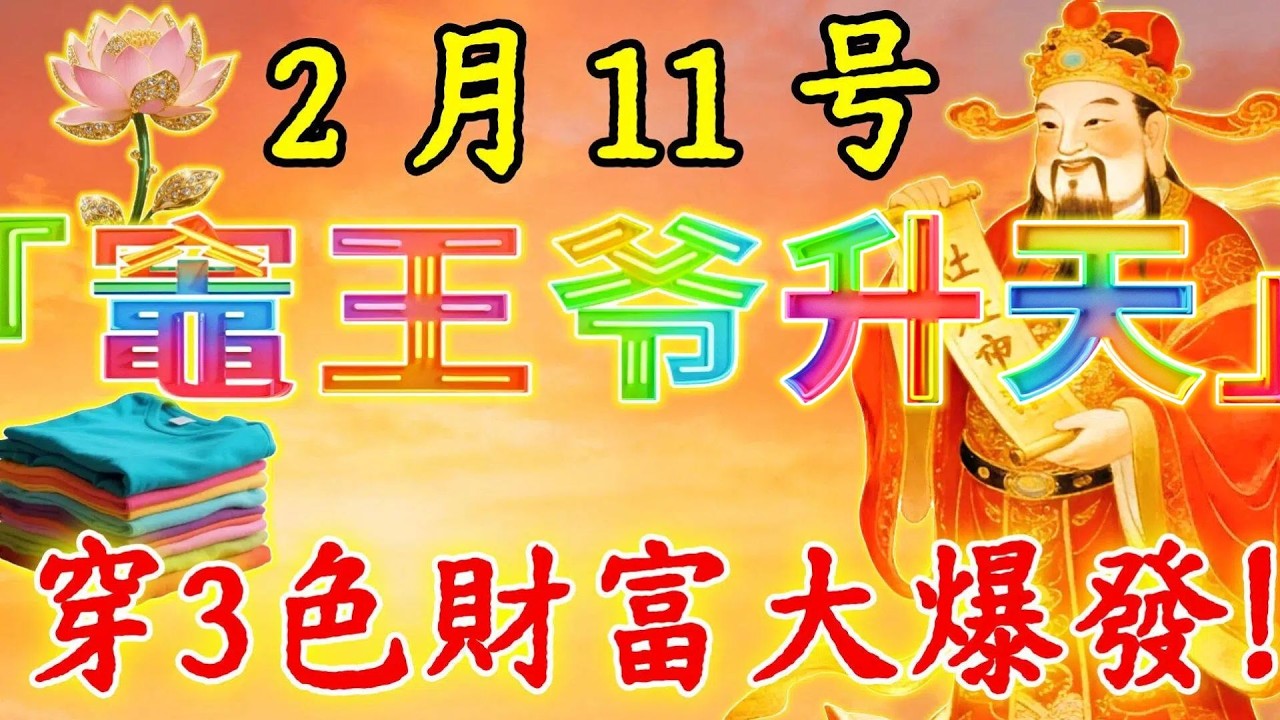 ”送神上天“！2 月11 號，臘月二十四，「竈王爺升天」，”天地通財日“！早上出門穿這3色衣服，保妳平平安安發大財，未來10年想不發財都難！#佛陀#佛學#佛教#禪修#佛法智慧#佛教故事#佛教文化#禅语