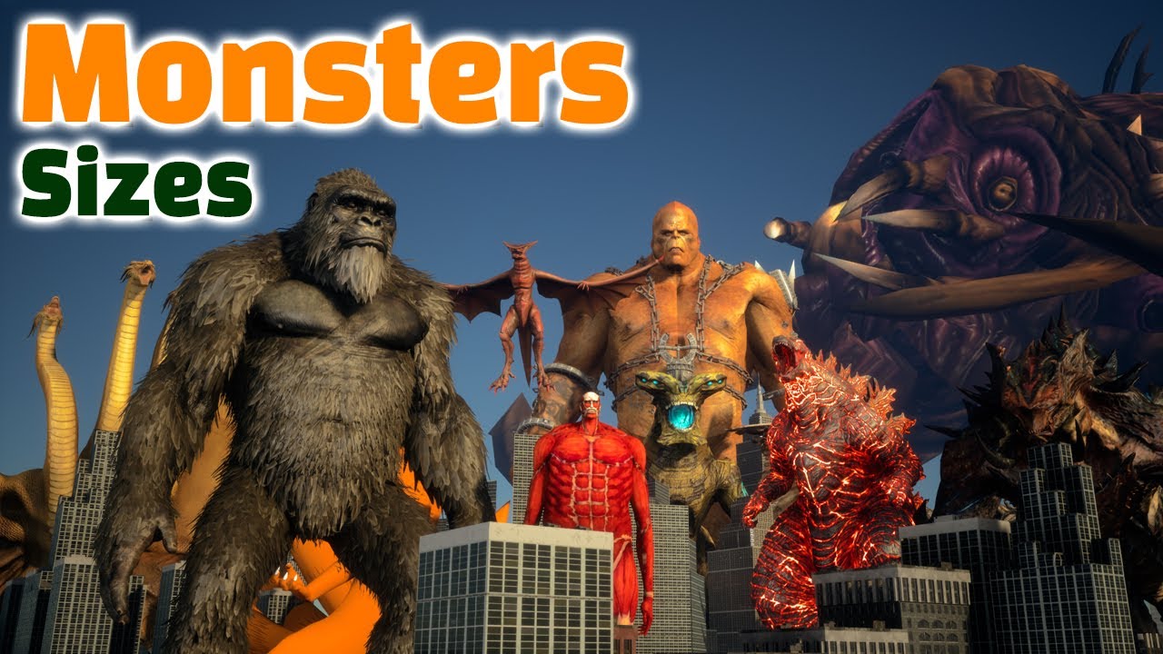 Monster Sizes Comparison 3D