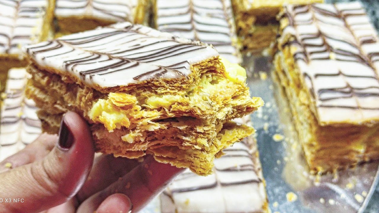 حضري ميلفوي مورق  بأبسط و أسهل طريقة  بعجينة مورقة في دقائق مع جميع الأسرار و النصائح mille feuilles