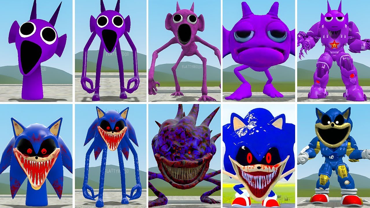 NEW SPRUNKI PURPLE MECHATITAN FAMILY VS ALL SPRUNKI SONIC EXE FAMILY ? in Garrysmod!,...