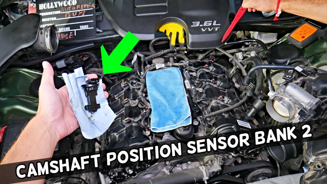 DODGE CHARGER CAMSHAFT POSITION SENSOR A B BANK 2 REPLACEMENT LOCATION REMOVAL