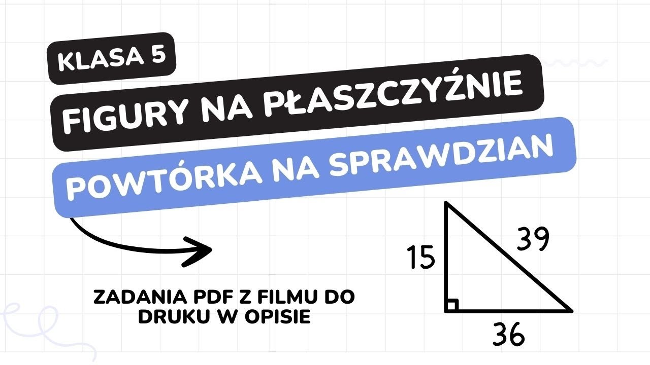 Figury na płaszczyźnie - klasa 5 - GWO - Matematyka z plusem - sprawdzian - pdf w opisie
