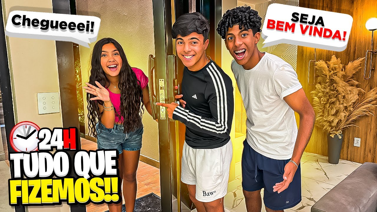 TUDO QUE FIZEMOS EM 24 HORAS COM AMIGOS!🤩 *Estevão, Gabriel e Lorena se divertiram muito!!
