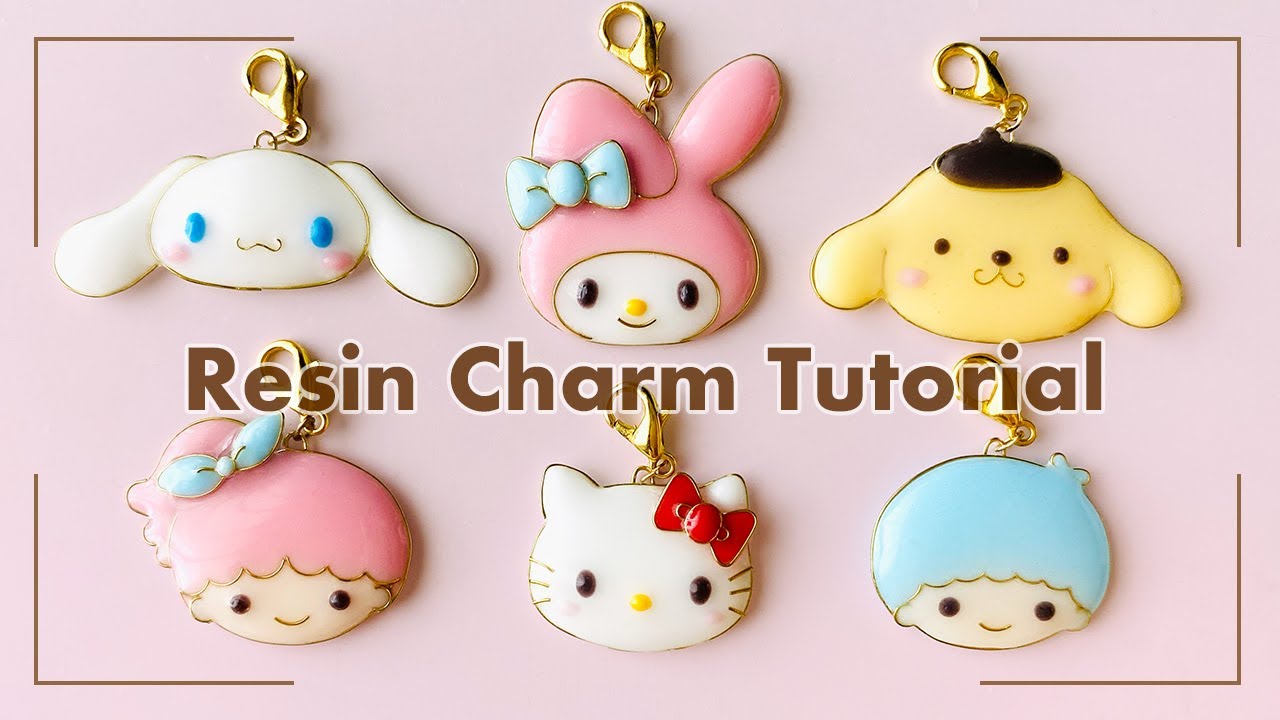 【UVレジン】モールド不要☆サンリオキャラクターのチャームを手作り｜総集編｜キティちゃん｜マイメロ｜キキララ｜シナモロール｜ポムポムプリン