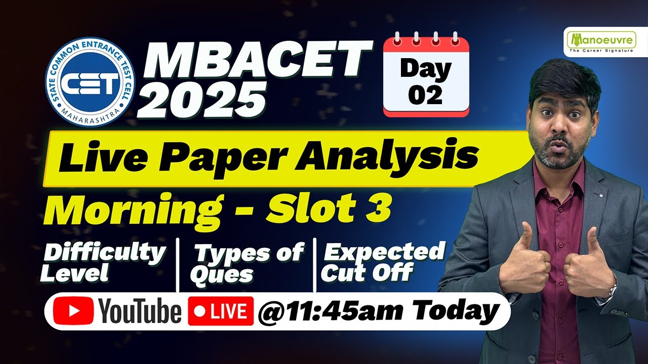 MAH MBACET 2025 :  SLOT 3 Live Paper Analysis | Difficulty Level | Types of Ques | Expected Cutoff