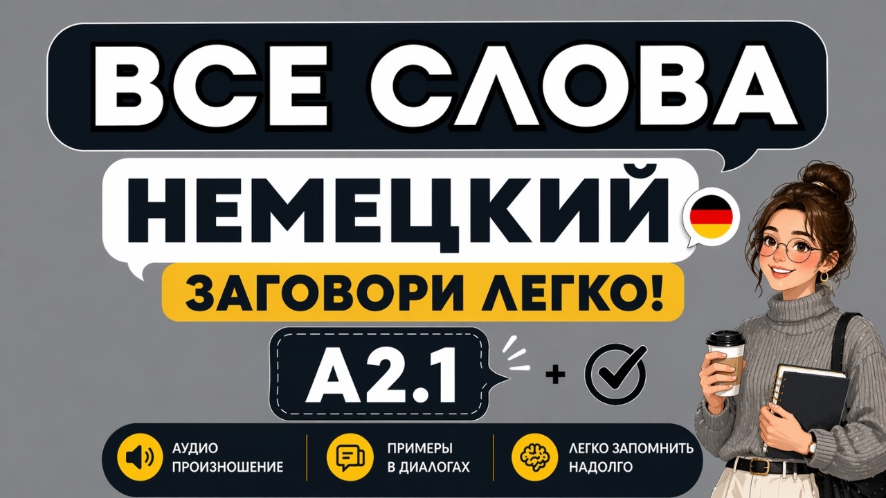 Немецкий с нуля A2.1: Все слова уровня A2.1 немецкого языка с примерами