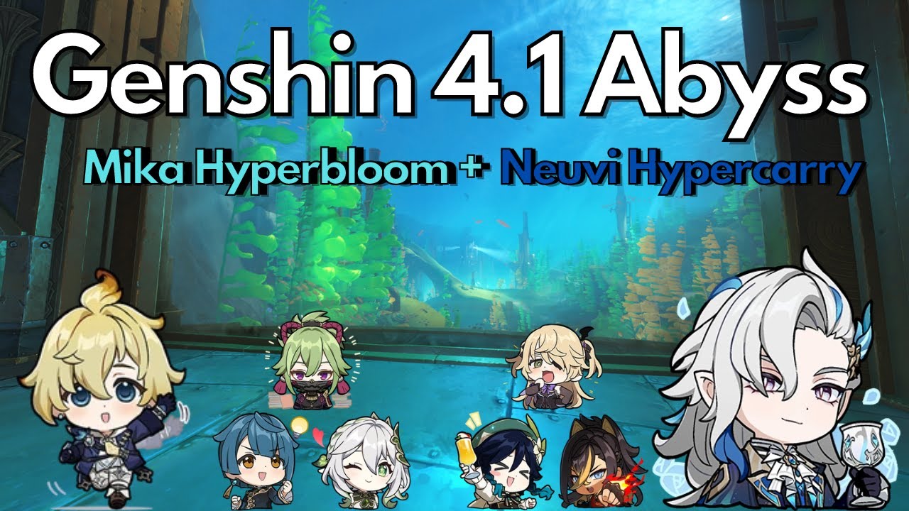 Genshin 4.1 Abyss, mika hyperbloom + Neuvi Carry