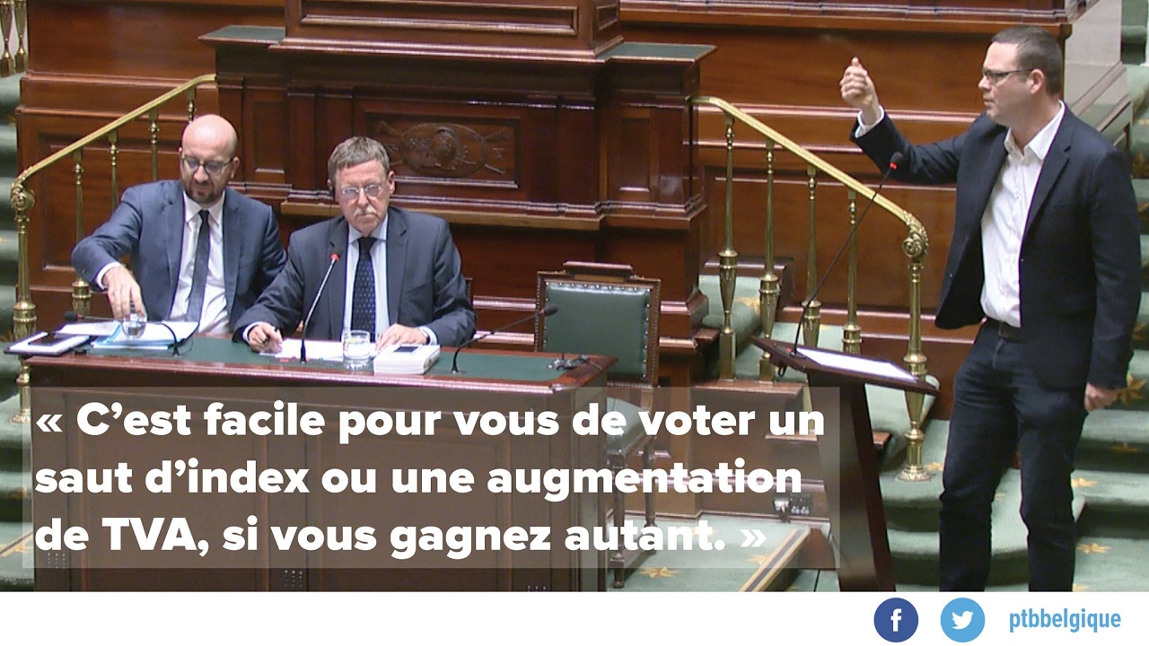 Raoul Hedebouw (PTB) contre les profiteurs au Parlement