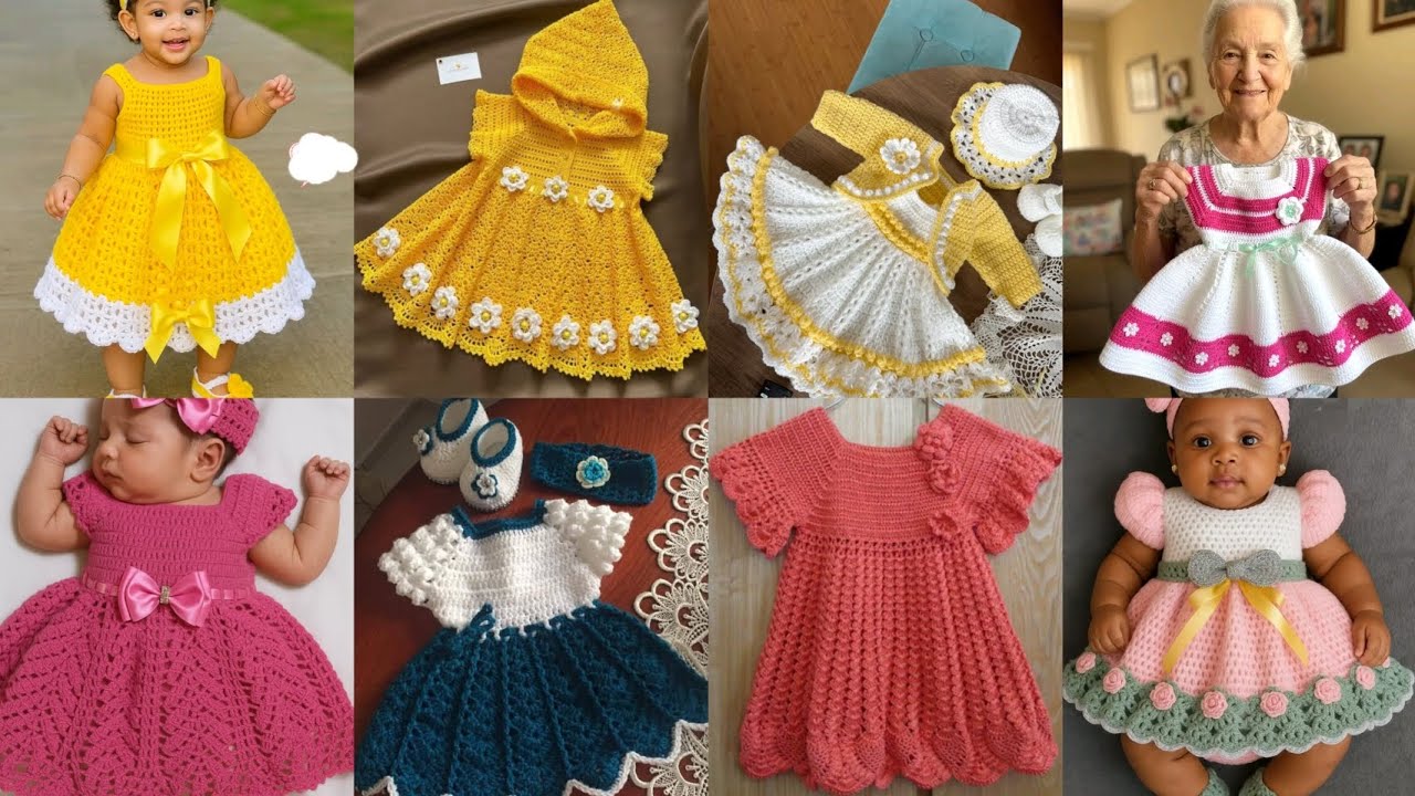 Crochet Girl Frocks Latest New Design Ideas 2025||New Born clothes 