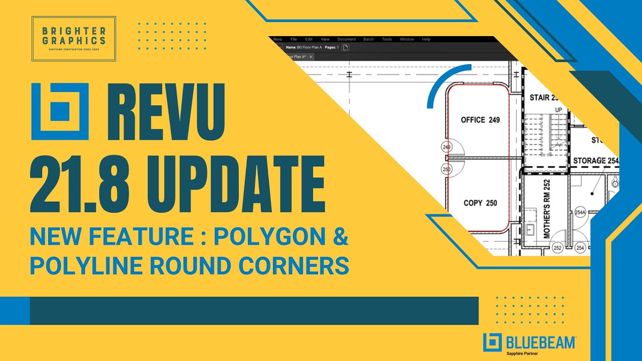 Последнее обновление функций Bluebeam Revu 21.8: скругление углов в разметке многоугольников и по...