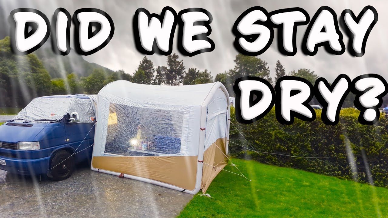 Surviving the Storm: Decathlon Air Seconds Base Connect 6 person inflatable camping shelter