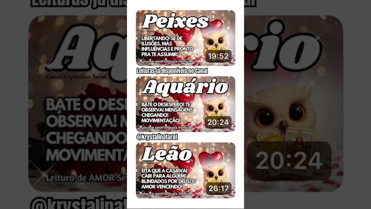 💕Leituras de AMOR semanais e atemporais 💕 