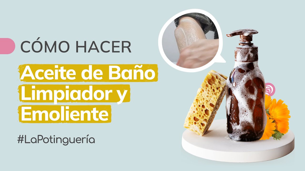 Cómo hacer Aceite de Baño 🛁🧴 Limpiador+Emoliente ✨ PIEL SENSIBLE 🏵️ con Caléndula | Jabonarium #LP